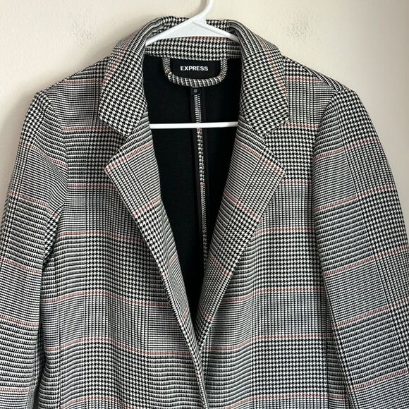 Express women’s oversized houndstooth sweatshirt blazer suit jacket size XS EUC! - Picture 2 of 9
